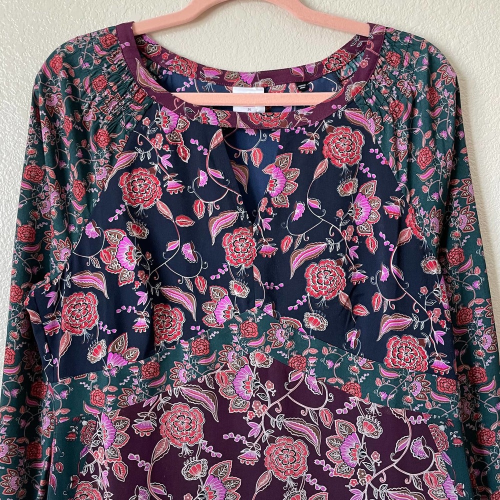 Cabi Dress Womens Size Medium Red Purple Festive 3675 Maxi Floral Mixed Print - Picture 5 of 13